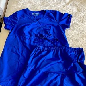 Royal blue maternity scrub set